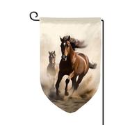 Bandiere da giardino verticali a doppia faccia con animali, cavallo in esecuzione, 30,5 x 45,7 cm, per primavera, estate, stagione, vacanze, cortile, decorazione da appendere all'aperto