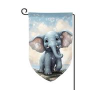 Bandiere da giardino verticali a doppia faccia con elefante carino gioca bolle 30,5 x 45,7 cm bandiera primaverile estate stagionale cortile vacanze decorazione da appendere all'aperto taglia unica