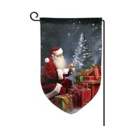 Bandiere da giardino verticali a doppia faccia con scritta "Merry Christmas", 30,5 x 45,7 cm, primaverile, estate, stagionale, cortile, bandiere, vacanze, decorazione da appendere all'aperto, taglia