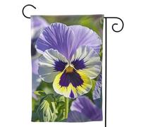 Bandiere da giardino verticali bandiere di benvenuto viola del pensiero bandiere di perfezione da giardino a doppia faccia bandiera decorativa per esterni per tutte le stagioni Holiday Yard fattoria