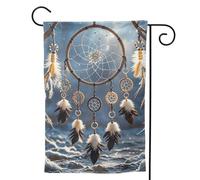 Bandiere da giardino verticali di benvenuto, acchiappasogni, bandiere con piume, bandiera decorativa per esterni per tutte le stagioni, vacanze, cortile, fattoria, 31,8 x 45,7 cm