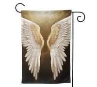 Bandiere da giardino verticali di benvenuto bandiere con ali d'angelo bandiere a doppia faccia da giardino bandiera decorativa per esterni per tutte le stagioni Holiday Yard fattoria 31,8 x 45,7 cm