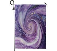 Bandiere da giardino verticali in iuta da cortile in marmo viola 12 x 18 su entrambi i lati per esterni, bandiera moderna astratta di lusso con stampa per la casa, bandiera semplice e contemporanea