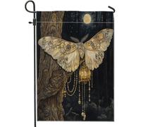 Bandiere da giardino verticali in tela da giardino horror per Halloween, 30 x 45 cm, double face, per esterni, fantasia, foresta magica, stampa per la casa, bandiera con albero scenico per la casa