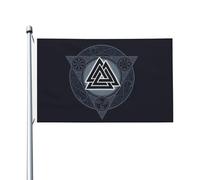 Bandiere Da Giardino Vikings Norse Mythology Knot Pride Flag Colore Vivido Bandiera Decorativa Durevole Bandiera Dell'Orgoglio Per Festival Esterno Prato 152X90CM