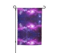 Bandiere da giardino viola e blu con stampa galassia 30,5 x 45,7 cm, double face, decorazione stagionale per la casa e per tutte le stagioni