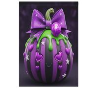 Bandiere da giardino viola zucca di Halloween per feste esterne bandiera cortile decorazioni autunnali su entrambi i lati per la casa 30,5 x 45,7 cm