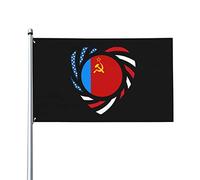 Bandiere Da Giardino We Heart America And Russian Soviet Federative Socialist Republic Love Forever Banner Giardino Premium Bandiera Da Cortile Antivento Bandiere Decorative 90X150 CM