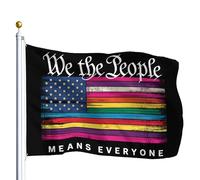 Bandiere Da Giardino We The People Means Everyone Lgbtq Bandiere Da Cortile Durevole Pride Flag Colore Vivido Bandiera Dell'Orgoglio Per Esterno Portico Prato 152X90CM