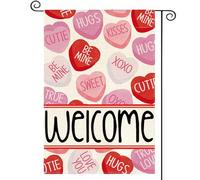 Bandiere Da Giardino Welcome Candy Love Hearts Anniversary Bandieradacortile Resistente Intemperie Pride Flag Resistente Dissolvenza Outdoor Bandiera Per Bar Celebrazioni Prato 30X45Cm