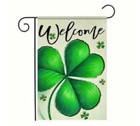 Bandiere Da Giardino Welcome St Patricks Day Irish Shamrock Shamrocks Outdoor Bandiera Resistente Intemperie Bandieradacortile Resistente Dissolvenza Bandiera Decorativa Per Prato Bar 30X45Cm