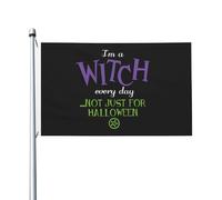 Bandiere Da Giardino Wiccan Pagan I'M A Witch Every Day Bandiera Da Cortile Impermeabile Banner Giardino Durevole Outdoor Bandiera Per Prato Celebrazione Cortile 90X150 CM