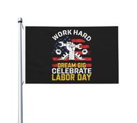 Bandiere Da Giardino Work Hard Dream Big Celebrate Labor Day Bandiere Decorative Lavabile Outdoor Bandiera Decorazione Banner Giardino Per Prato Cortile Sport 90X150 Cm