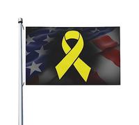 Bandiere Da Giardino Yellow Ribbon Adenosarcoma Awareness Pride Flag Resistente Intemperie Bandiera Decorativa Colore Vivido Bandiera Dell'Orgoglio Per Festival Prato Portico 152X90CM
