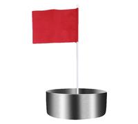 Bandiere da golf, fori da golf e bandiere per giardino, cortile, verde, tazza da golf e bandiera per esercizi di putting, acciaio inox (altezza 1,3/4 cm, 1 confezione)