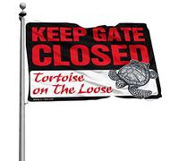 Bandiere da parete divertenti con scritta "Please Close The Gate Tortoise on the Large", per ragazzi (120 x 180 cm)