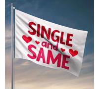 Bandiere da parete per ragazzi single e lo stesso amore. Bandiera divertente bandiere per la stanza dei ragazzi (30 x 45 cm)