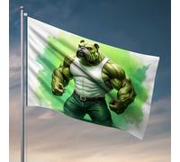 Bandiere da parete per ragazzi, verde muscoloso bulldog: The Ultimate Power bandierine bandierine per esterni decorazione country (60 x 90 cm)