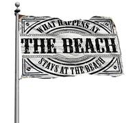 Bandiere da parete per ragazzi What Happens At The Beach Stay At The Beach Flag Cool Flags for Guys Flags for Boys Room (120 x 180 cm)