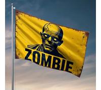 Bandiere da parete per ragazzi Zombie Warning: The Undead Threat Flag bandierine bandierine decorazione di campagna all'aperto (120 x 180 cm)