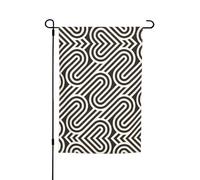 Bandiere da patio stampate con texture curva nera, 30,5 x 45,7 cm, adatte per balcone, patio e decorazione di vasi di fiori.