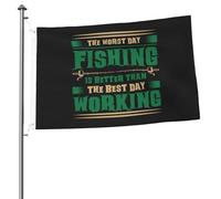 Bandiere da pesca "The Worst Day" per esterni, 2x3 piedi, resistenti, bifacciali, per decorazioni da giardino, casa, cortile, festival, bandiera di benvenuto