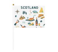 Bandiere da sventolare a mano, motivo: cibo e cultura scozzese, confezione da 6 e 10 bandiere, per sfilate, feste, bar, compleanni