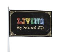 Bandiere da uomo Living My Blessed Life bandiera decorazione cortile bandiera per stanza ragazzi (152 x 244 cm)