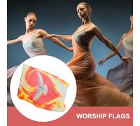 Bandiere Danza Lode Leggeri Oggetti Scenici In Chiffon Per Spettacoli | Bandiera Di Fuoco Per Danza Di Lode Con Aste Telescopiche Per Eventi Cristiani Concerti Matrimoni Adulti Principia