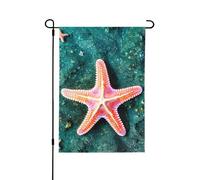 Bandiere decorative a forma di stella marina con conchiglie d'acqua marina per esterni, decorazione da giardino su entrambi i lati, per tutte le stagioni e le vacanze