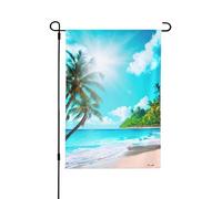 Bandiere decorative a tema spiaggia tropicale oceano per esterni, decorazione da giardino su entrambi i lati per tutte le stagioni vacanze