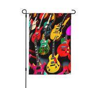 Bandiere decorative colorate a forma di chitarra per esterni, decorazione da giardino su entrambi i lati per tutte le stagioni e le vacanze