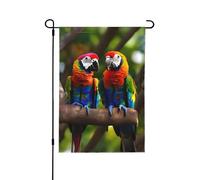 Bandiere decorative colorate con pappagalli su albero per esterni, decorazione da giardino su entrambi i lati, per tutte le stagioni e le vacanze