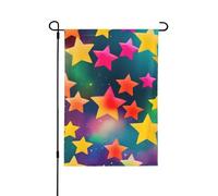 Bandiere decorative colorate con stelle arcobaleno per esterni, decorazione da giardino su entrambi i lati per tutte le stagioni e le vacanze