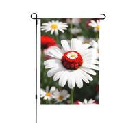 Bandiere decorative con fiori e margherite bianche per esterni, decorazione da giardino su entrambi i lati per tutte le stagioni e le vacanze
