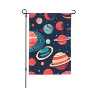 Bandiere decorative con pianeti dello spazio esterno, decorazione da giardino su entrambi i lati per tutte le stagioni e vacanze
