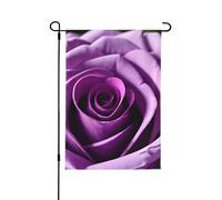 Bandiere decorative con rose viola per esterni, decorazione da giardino su entrambi i lati per tutte le stagioni e le vacanze