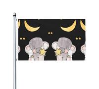 Bandiere decorative da giardino con elefanti e animali bianchi su entrambi i lati, adatte per balconi, portici, ecc.