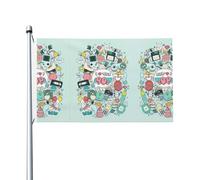 Bandiere decorative da giardino con illustrazione a doppia faccia I Love The 90s, adatte per balconi, portici, ecc.