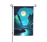 Bandiere decorative da giardino con luna d'acqua, design resistente ed elegante, per tutte le stagioni, adatte per terrazze, balconi, prati