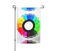 Bandiere decorative da giardino stampate con cerchi colorati - adatte per balcone, patio, prato, cortile, festa della mamma, Natale, Halloween, decorazioni per le vacanze
