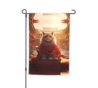Bandiere decorative da giardino stampate con città proibita e gatti, adatte per balcone, patio, prato, cortile, festa della mamma, Natale, Halloween, decorazioni per le vacanze