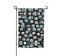 Bandiere decorative da giardino stampate con faccia di panda in bianco e nero, adatte per balcone, patio, prato, cortile, festa della mamma, Natale, Halloween, decorazioni per le vacanze