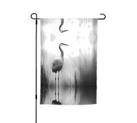 Bandiere decorative da giardino stampate con gru con corona rossa, adatte per balcone, patio, prato, cortile, festa della mamma, Natale, Halloween, decorazioni per le vacanze