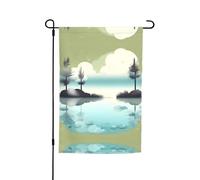 Bandiere decorative da giardino stampate con laghi tranquilli, adatte per balcone, patio, prato, cortile, festa della mamma, Natale, Halloween, decorazioni per le vacanze