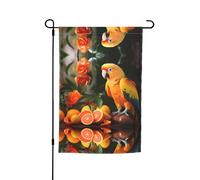 Bandiere decorative da giardino stampate con pappagallo arancione, adatte per balcone, patio, prato, cortile, festa della mamma, Natale, Halloween, decorazioni per le vacanze