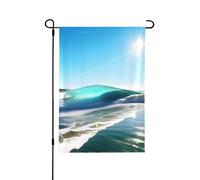 Bandiere decorative da spiaggia con onde celesti trasparenti per esterni, decorazione da giardino su entrambi i lati per tutte le stagioni e vacanze