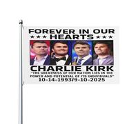 Bandiere decorative "Forever In Our Hearts Charlie Kirk" da 3x5 piedi con occhielli