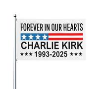 Bandiere decorative "Forever In Our Hearts Charlie Kirk" da 3x5 piedi con occhielli