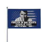 Bandiere decorative "Forever In Our Hearts Charlie Kirk" da 3x5 piedi con occhielli